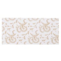 7" x 3 1/4" 3-Ply Glassine 1 lb. White Candy Box Pad with Gold Floral Pattern   - 25/Pack