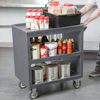 Cambro BC230191 Granite Gray Three Shelf Service Cart - 33 1/4 inch x 20 inch x 34 5/8 inch