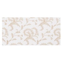 5 3/8 inch x 2 5/8 inch 3-Ply Glassine 1/2 lb. White Candy Box Pad with Gold Floral Pattern   - 25/Pack