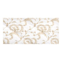 5 3/8" x 2 5/8" 3-Ply Glassine 1/2 lb. White Candy Box Pad with Gold Floral Pattern   - 25/Pack