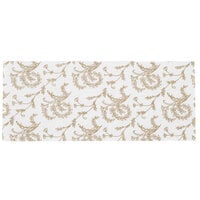 8 3/4" x 3 5/8" 3-Ply Glassine 2 lb. White Candy Box Pad with Gold Floral Pattern   - 25/Pack