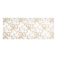 8 3/4" x 3 5/8" 3-Ply Glassine 2 lb. White Candy Box Pad with Gold Floral Pattern   - 25/Pack