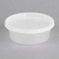 ChoiceHD Microwavable Translucent Plastic Deli Container and Lid Combo Pack - 8 oz. - 240/Case