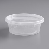 ChoiceHD 8 oz. Microwavable Translucent Plastic Deli Container and Lid Combo Pack - 240/Case