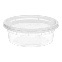 ChoiceHD 8 oz. Microwavable Translucent Plastic Deli Container and Lid Combo Pack - 240/Case