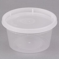 ChoiceHD 12 oz. Microwavable Translucent Plastic Deli Container and Lid Combo Pack - 240/Case