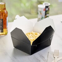 Choice 6 inch x 4 5/8 inch x 2 1/2 inch Black Microwavable Folded Paper #8 Take-Out Container - 300/Case