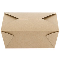 Choice 7 7/8 inch x 5 1/2 inch x 3 1/2 inch Kraft Microwavable Folded Paper #4 Take-Out Container - 160/Case