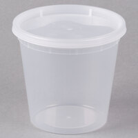 240 Case 16 oz Microwavable Plastic Deli Container with Lid 