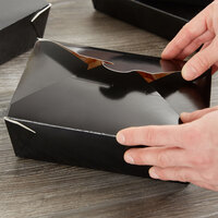Choice 7 3/4 inch x 5 1/2 inch x 2 1/2 inch Black Microwavable Folded Paper #3 Take-Out Container - 200/Case