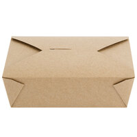 Choice Kraft Microwavable Folded Paper #3 Take-Out Container 7 3/4 inch x 5 1/2 inch x 2 1/2 inch - 200/Case