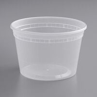 BULK Lightweight Clear Plastic Round Deli Container with Lids 16oz