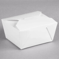 Choice 4 5/8 inch x 3 1/2 inch x 2 1/2 inch White Microwavable Folded Paper #1 Take-Out Container - 450/Case