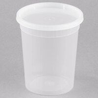 ChoiceHD Microwavable Translucent Plastic Deli Container and Lid Combo Pack - 32 oz. - 240/Case