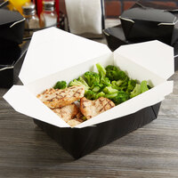 Choice 7 7/8 x 5 1/2 inch x 3 1/2 inch Black Microwavable Folded Paper #4 Take-Out Container - 160/Case