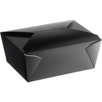 Choice 7 7/8 x 5 1/2 inch x 3 1/2 inch Black Microwavable Folded Paper #4 Take-Out Container - 160/Case