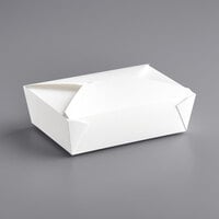 Choice 7 3/4" x 5 1/2" x 2 1/2" White Microwavable Folded Paper #3 Take-Out Container - 200/Case