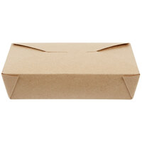 Choice 7 3/4 inch x 5 1/2 inch x 2 inch Kraft Microwavable Folded Paper #2 Take-Out Container - 200/Case