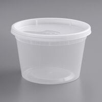 (240-Case) 8 oz Microwavable Clear Round Plastic Deli Food Container & Lid  Combo