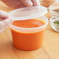 12-oz Asporto Microwavable To-Go Container Clear Round Soup with Plastic Lid for