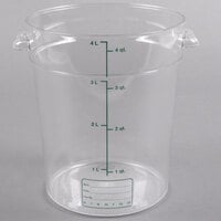 Carlisle 4 Qt. Clear Round Polycarbonate Food Storage Container