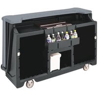 Cambro BAR730CP420 Granite Gray and Black Cambar 73 inch Portable Bar with 7 Bottle Speed Rail and Cold Plate