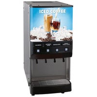 Bunn 37300.0016 JDF-4S 4 Flavor Cold Beverage Iced Coffee Dispenser with Cold Water Tap - 120V