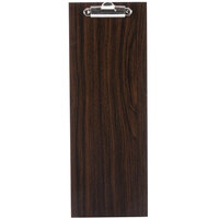 Choice 4 1/2 inch x 12 1/2 inch Dark Wood Color Menu Holder / Presenter with Clip