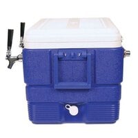 Micro Matic CB482B Blue 2 Faucet 48 Qt. Insulated Jockey Box with 100 ft. Coils
