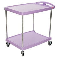 Metro myCart MY2030-24AP Purple Utility Cart with Two Shelves and Chrome Posts - 24 inch x 34 inch