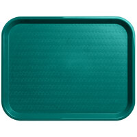 Carlisle CT141815 Cafe 14 inch x 18 inch Teal Standard Plastic Fast Food Tray - 12/Case