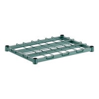 Regency 18" Wide Green Epoxy Heavy-Duty Dunnage Shelf with Wire Mat - 800 lb. Capacity