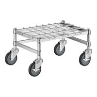 Regency 18" Wide Heavy-Duty Mobile Chrome Dunnage Rack with Mat