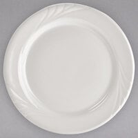 Tuxton YEA-096 Monterey 9 3/4 inch Eggshell Embossed Rim China Plate - 24/Case