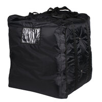 ServIt Insulated Pizza Delivery Bag, Black Soft-Sided Heavy-Duty Nylon, 20" x 20" x 26" - Holds (10-13) 16" or 18" Pizza Boxes