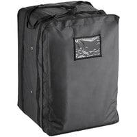 ServIt Insulated Pizza Delivery Bag, Black Soft-Sided Heavy-Duty Nylon, 20" x 20" x 26" - Holds Up To (14) 16" or 18" Pizza Boxes