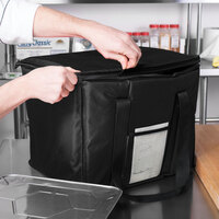 Choice Insulated Delivery Bag, Soft-Sided Sandwich / Take-Out Hot / Cold Delivery Bag, Black Nylon, 15 inch x 12 inch x 12 inch -