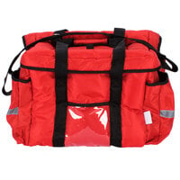 ServIt Heavy-Duty Insulated Red Nylon Sandwich / Take-Out Delivery Bag