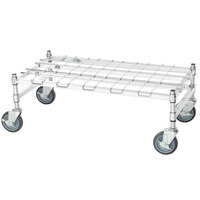 Regency 18 inch x 36 inch Heavy-Duty Mobile Chrome Dunnage Rack with Mat