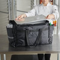 ServIt Insulated Food Delivery Bag Soft-Sided Heavy-Duty / Pan Carrier Black Nylon
