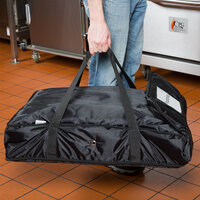 ServIt Soft-Sided Sheet Pan / Rectangular Pizza Carrier, Black Nylon, 28 inch x 20 inch x 6 inch