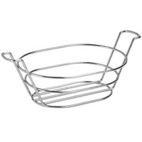Clipper Mill by GET 4-22785 8 1/2 inch x 6 inch Stainless Steel Oval Basket with Handles