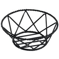 Clipper Mill by GET 4-31433 8 inch Round Black Iron Powder Coated Braided Basket