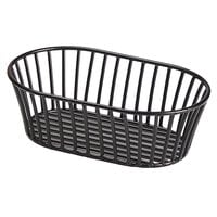 Clipper Mill by GET 4-31892 8 1/2 inch x 5 1/2 inch Black Iron Powder Coated Short Oval Tuscan Basket