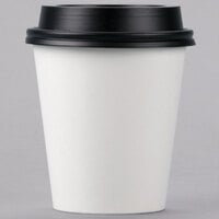 Choice 10 oz. White Poly Paper Hot Cup and Lid - 100/Pack