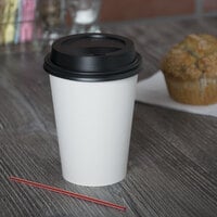 Choice 12 oz. White Poly Paper Hot Cup and Lid - 100/Pack