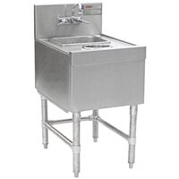 Eagle Group WSW18-24 Spec-Bar 1 Bowl Underbar Wet Waste Sink with Splash Mount Faucet and Dry Waste Chute - 18 inch x 24 inch