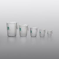5-Piece Clear Polycarbonate Measuring Cup Set with WebstaurantStore Logo