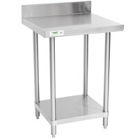 Regency Spec Line 24 inch x 24 inch 14 Gauge Stainless Steel Commercial Work Table with 4 inch Backsplash and Undershelf