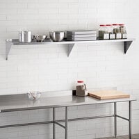 NSF Certified Fenix Sol Commercial Kitchen Stainless Steel Wall Mounted Shelf 18 W x 72L 